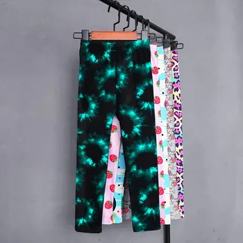 Children Legging Flower Printing Elastic Pants Kids Girls Slim Thin Wear Leggings 2-11 Years Girls Soft Pants 1