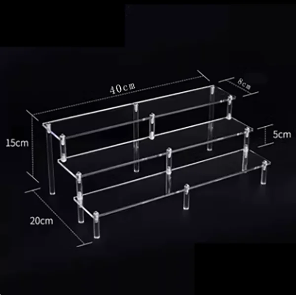 Clear Acrylic Display Stand For Anime Figures Cupcake Shelf Organizer thumbnail 1