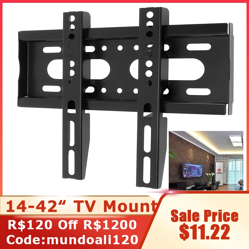 

1 Pc Universal 25KG TV Wall Mount Bracket Fixed Flat Panel TV Frame Fixed Type Fit for 14 - 42 Inch LCD LED Monitor Flat Panel
