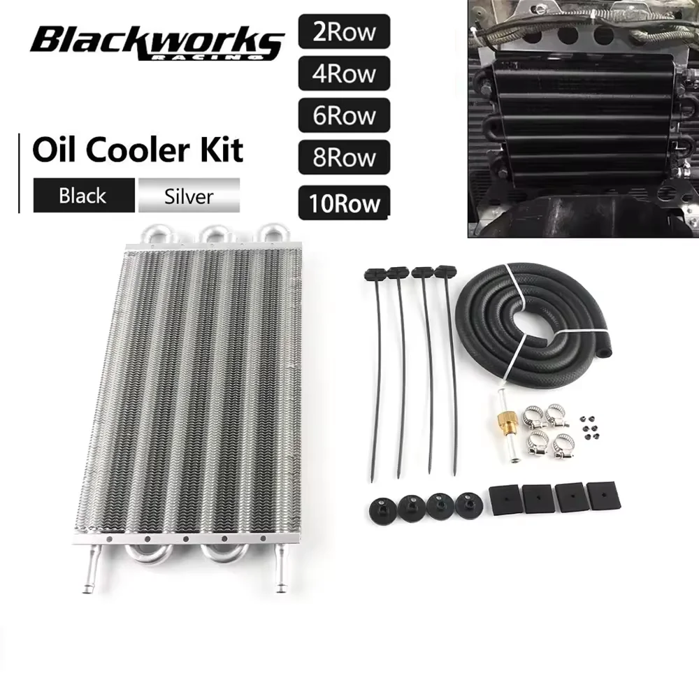 2Row 4Row 6Row 8Row 10 Aluminum Universal Oil Cooler Kit Oil Radiator Car Auto Transmission Auto-Manual Radiator Converter aluminum radiator aluminum radiator kit oil cooler kit