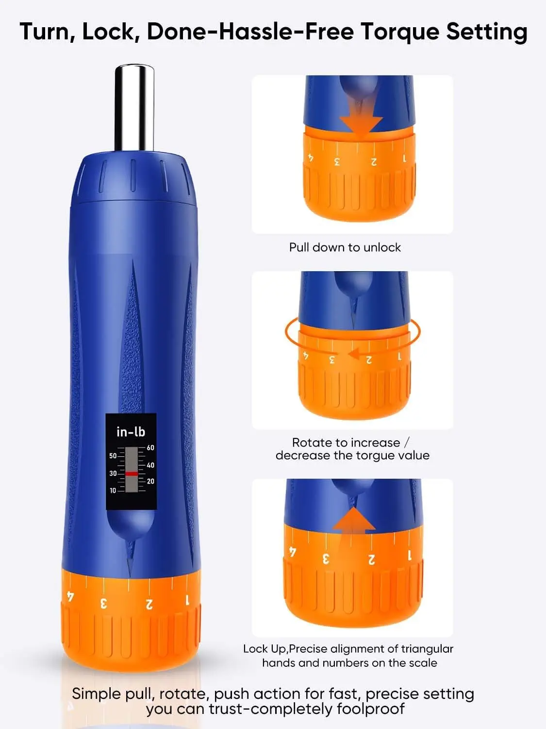 Adjustable Torque Screwdriver 1/4" Drive Screwdriver Torque Wrench Driver 10pcs