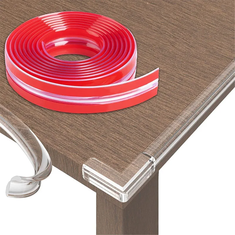Transparent Table Edge Guard Silicone Baby Protection Strip Tape Self Adhesive Collision Proof Kids Safety Corner L Protectors silicone table corner protector table corner protector table edge protector furniture anti collision strip