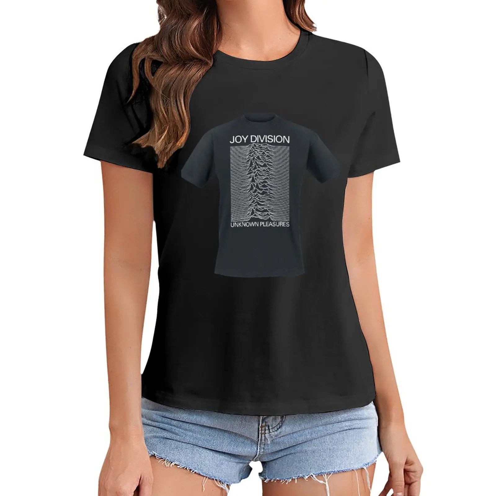 

Unknown Pleasures T shirt T-Shirt graphics sweat tops oversized workout shirts for Women
