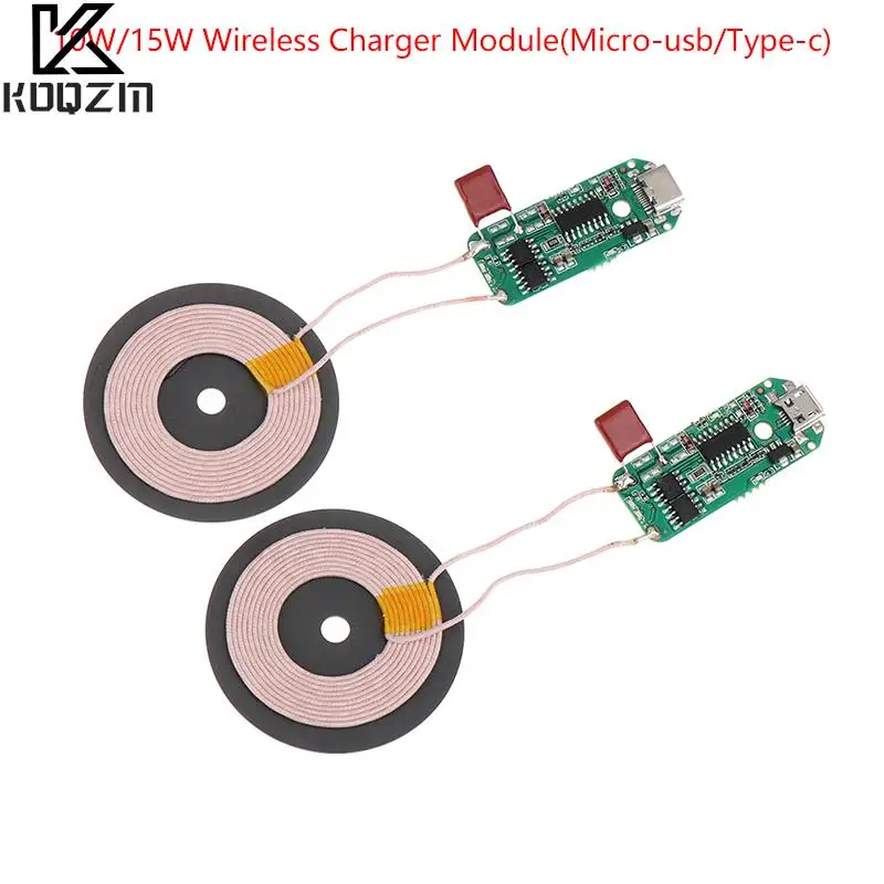DC 5-9V 10W 15W Typ-C Micro-USB Schnelllanr Wireless Charger Transmitter PCBA Schaltkreisplatte Spulenempfänger-Lagerätmodul Sale - Banggood Utschland Mobile-arrival Notice