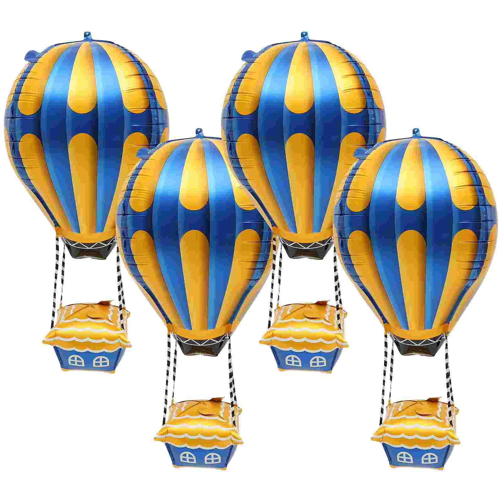 

4 Pcs Hot Air Balloon Kids Party Decorations Wedding Aluminum Film Balloons Wreath