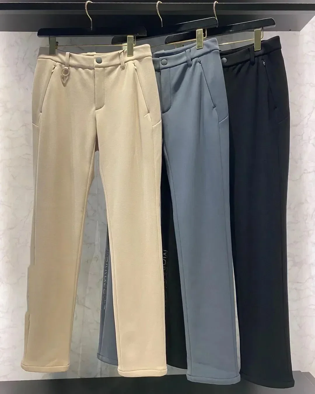 

Golf Clothing Men's Long Pants Winter Style Plush Insulation Versatile Elastic Ball Pants Trend