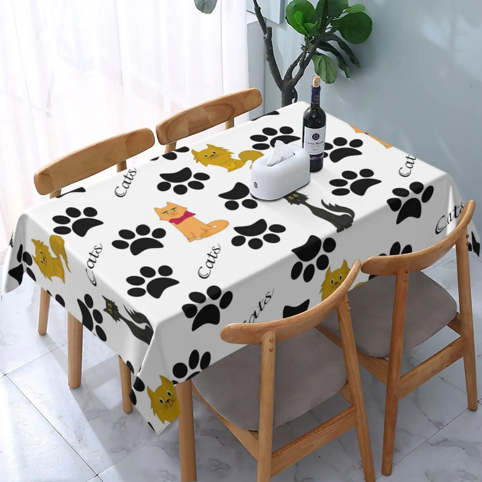 

Rectangular table waterproof table cloth Picnic table cloth 54 x 72 inch washable camping table cloth polyester