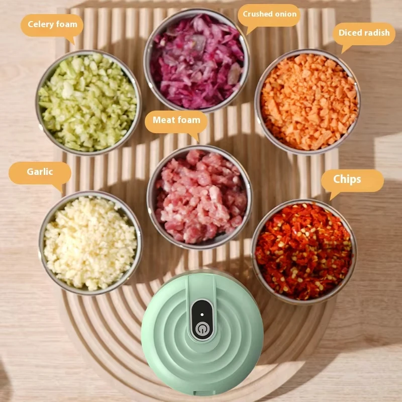 1 electric meat grinder, garlic puree machine, mini 250ML ginger chili chopper, onion grinder, kitchen food mixer 2