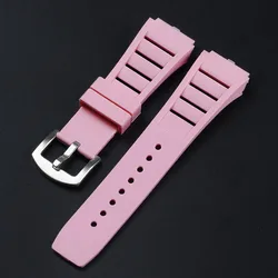 Men's Waterproof Breathable TPU Sport Watch Strap - Rose Gold Buckle (Pink)