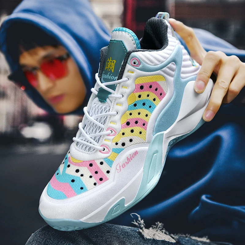 New Men Basketball Shoes Spring Unisex Basketball Sports Buffer Shoes High Quality Couple Sneakers Footwear for Male Size 36-45