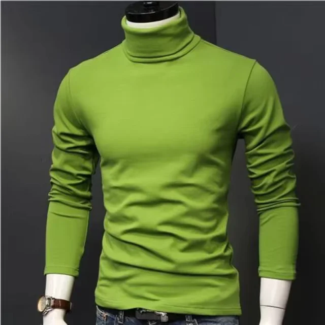 Spring Autumn Thin Men Pullovers Sweaters Turtleneck Knitted Sweater for Men  Clothing Male Sweaters Full Black White Tops 2