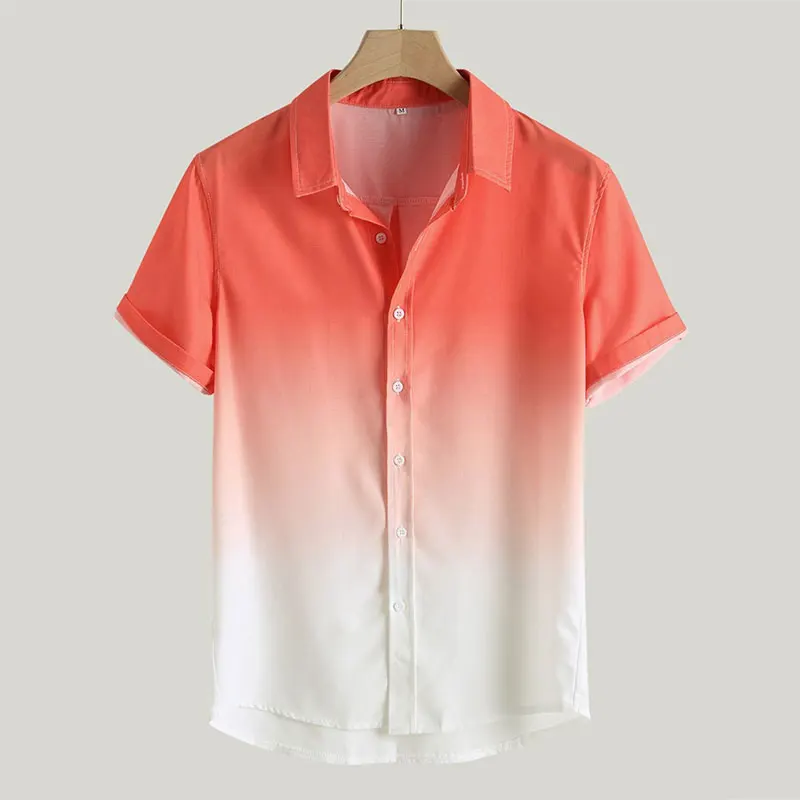 

Mens Summer Short Sleeve Graphic Print Beach Shirts Turn-Down Collar Clothes Casual Blouse Male's Tops