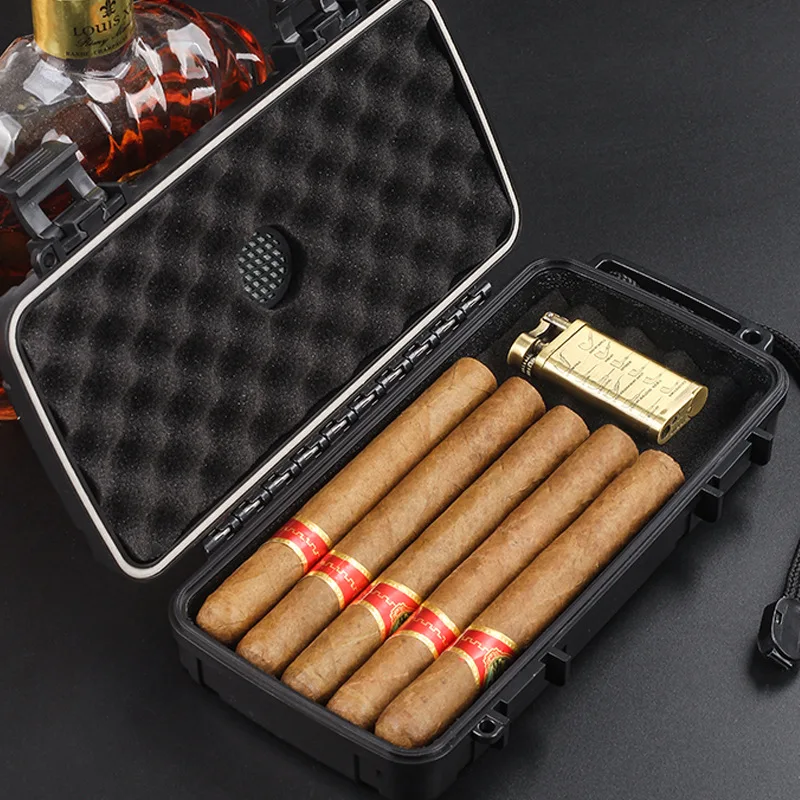 Travel Cigar Humidor Waterproof Dust-proof Shockproof Home Travel Cigar  Case Box - AliExpress