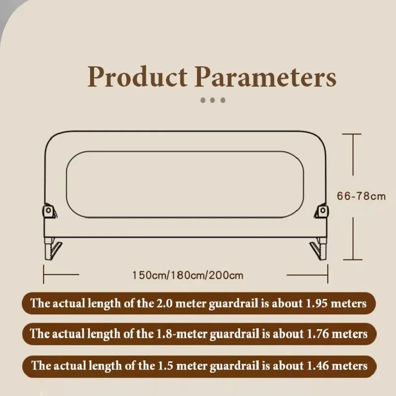 Indoor Foldable Baby Bed Guardrail Bedroom Railings for Children Sleeping Protective Barrier Rail Anti-Fall Safety Infant Fence bed barrier