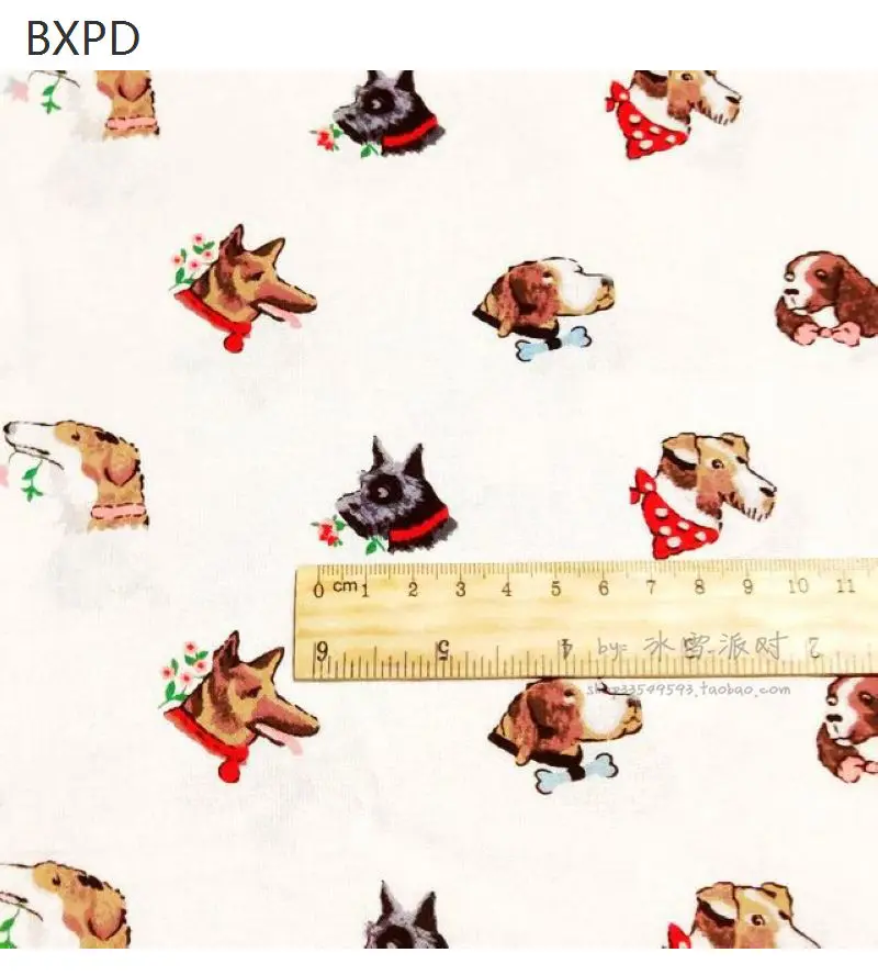 Cotton Fabric 1 Yard Vintage Animal Cartoon Characters