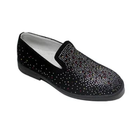 New Comfy Boys Party Shoes Litter And Big Boys Vintage Velvet Rhinestone Designer Loafers Slip On Shinny Shoe Tuxedo Dress Shoes 1