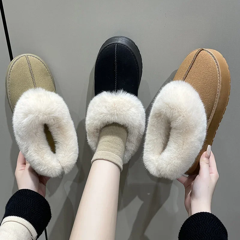 2023 New Women's Winter Warm Snow Boots Waterproof Anti-slip Cotton Women's Padded Thickened Platform Ankle Boots Botas Mujer
