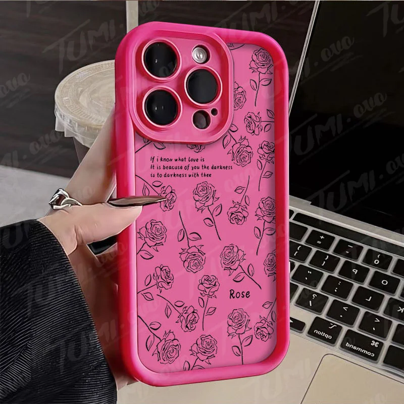 thumbnail image 1 of Rose Flower Bowknot Matte Phone Case for Xiaomi POCO X6 X5 X4 GT F3 F4 F5 M6 Pro X3 NFC Mi 13T 12T 11T 13 12 11 Lite 5G NE Cover, 1 of 4