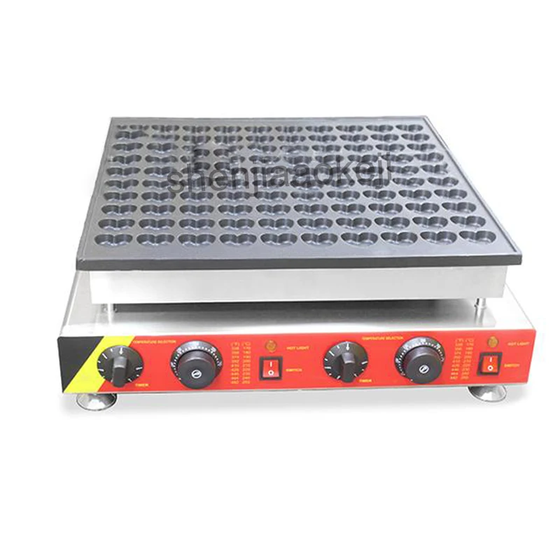 Commercial Non-stick Waffle Machine Stainless Steel 100-hole Electric Heart-shaped Waffle maker Pancake Cookies equipment  220V