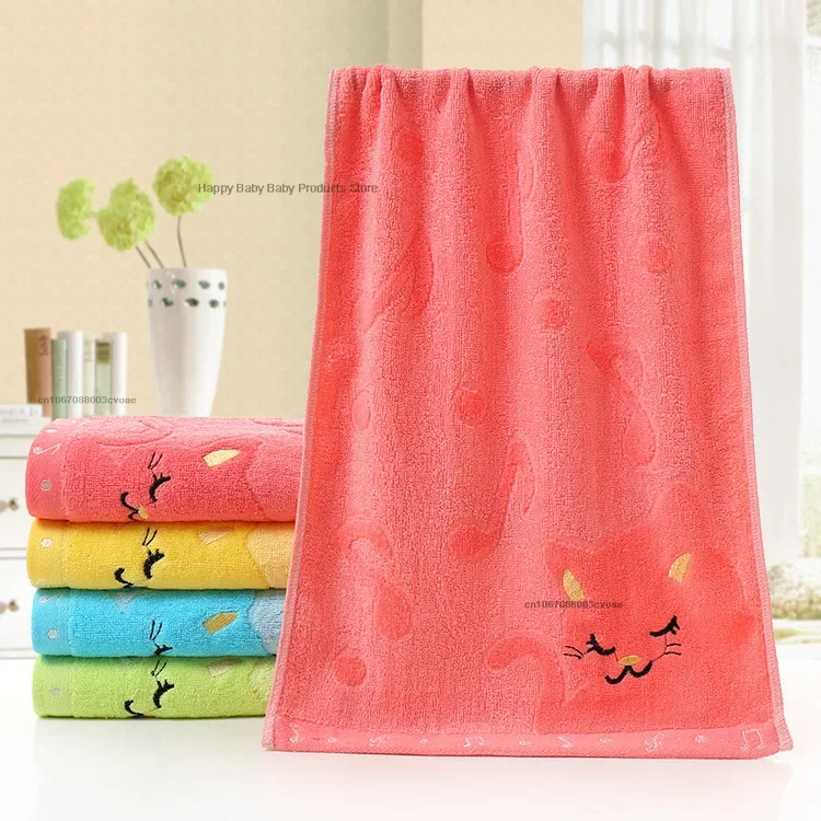 Soft Children Baby Towel Washcloth Bathing Feeding Cartoon Cat Cotton Towel For Newborn Infant Handkerchief Shower Cloth 1pc