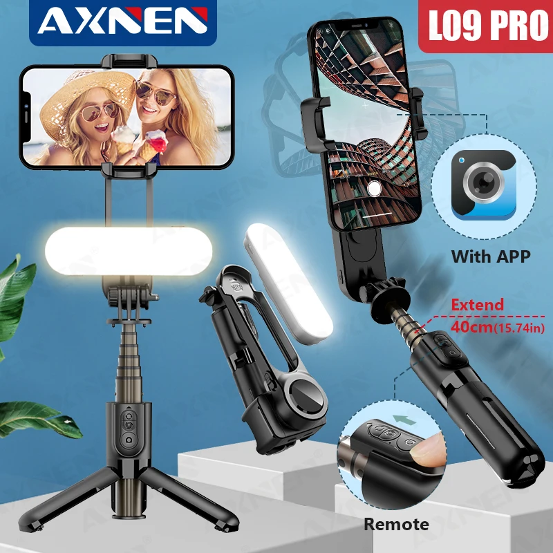 AXNENL09PROWirelessBluetoothSelfieStickTripodHandheldGimbal