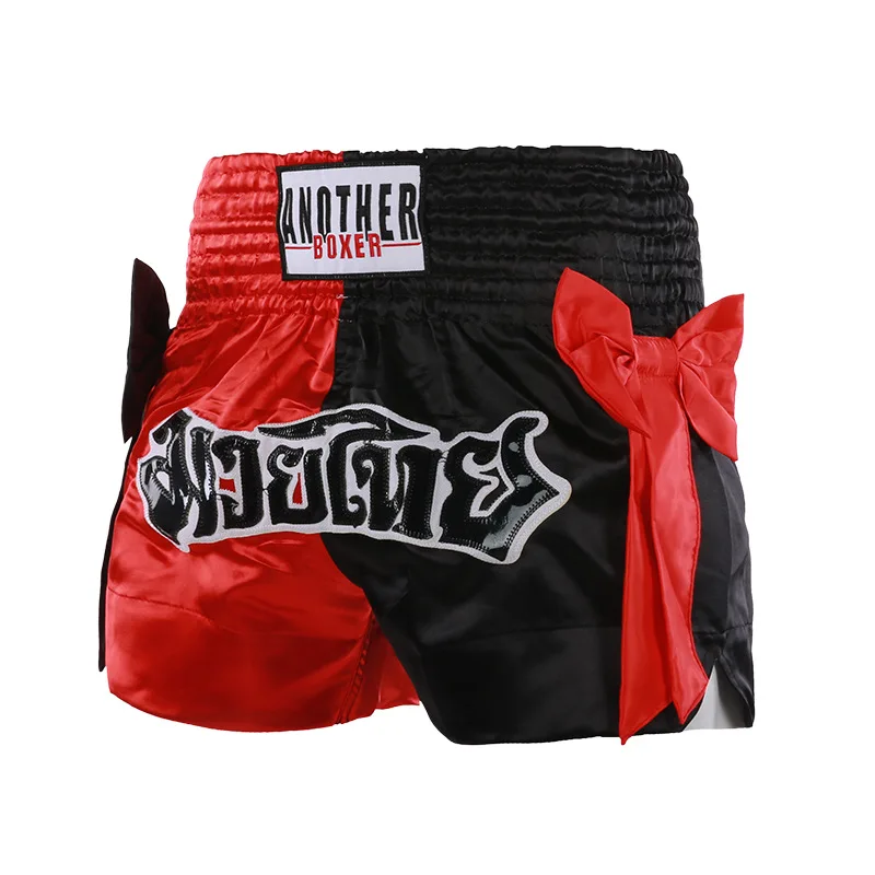 여성 무에타이 복싱 반바지 멋진 Bowtie 전문 경쟁 훈련 MMA Bjj 킥 복싱 트렁크 어린이 성인 XS-XXXL