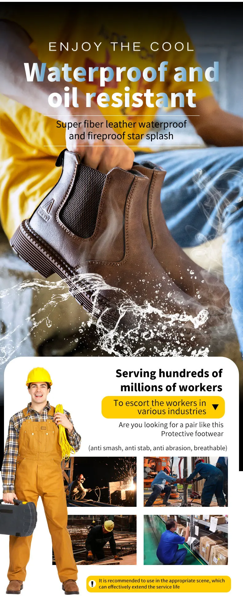 Waterproof Safety Chelsea Steel Toe Leather Boots for Men - true deals club