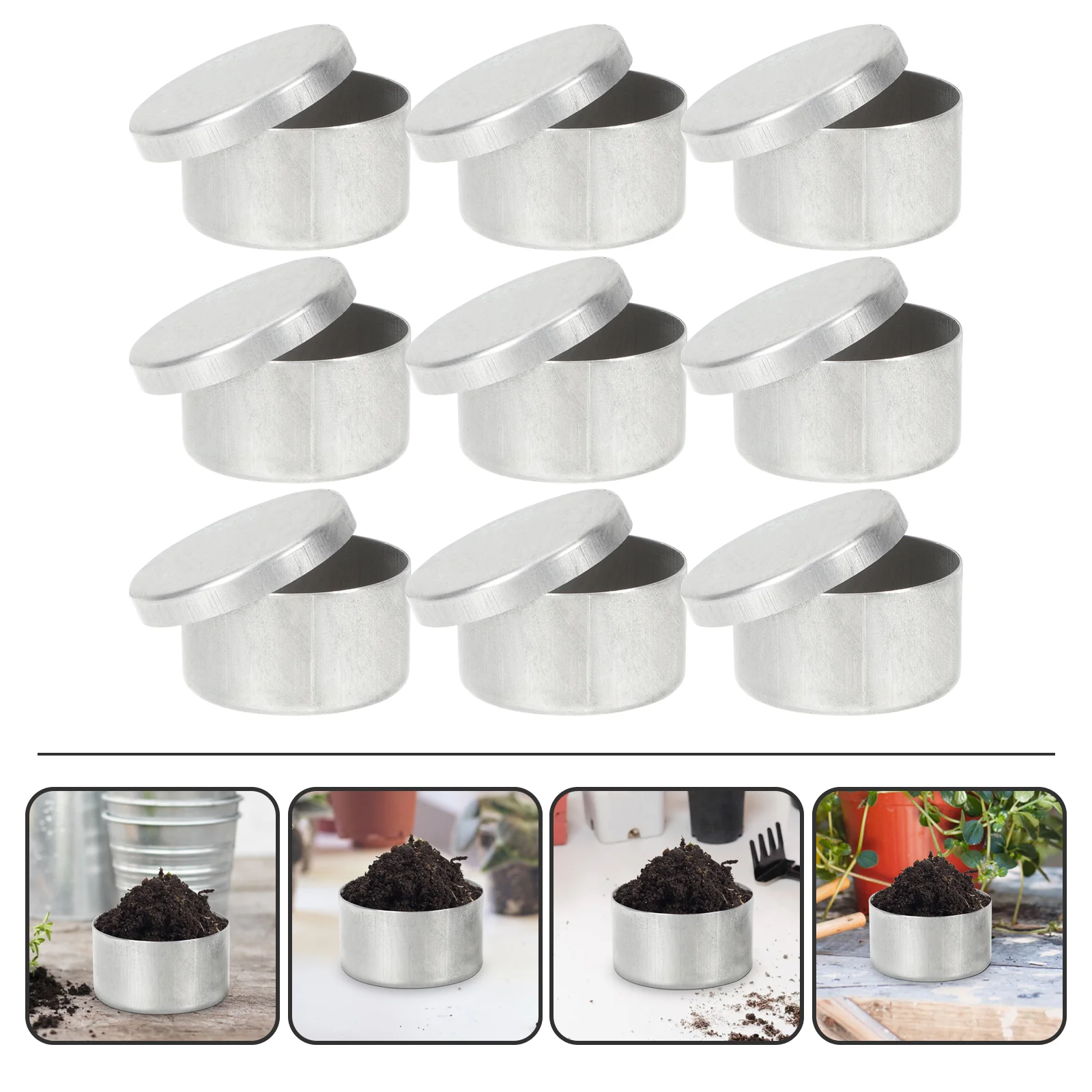 Metal Container with Lid Soil Sampling Box Lip Balm Containers Aluminum Weighing Holders 4 6pcs round aluminum refillable jar tea container candle diy aluminum box metal tins diy candle containers candle jars