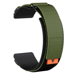 Nylon Quick Fit Strap - Durable 22 - 26mm Loop Band - 22mm (Military Green Black)