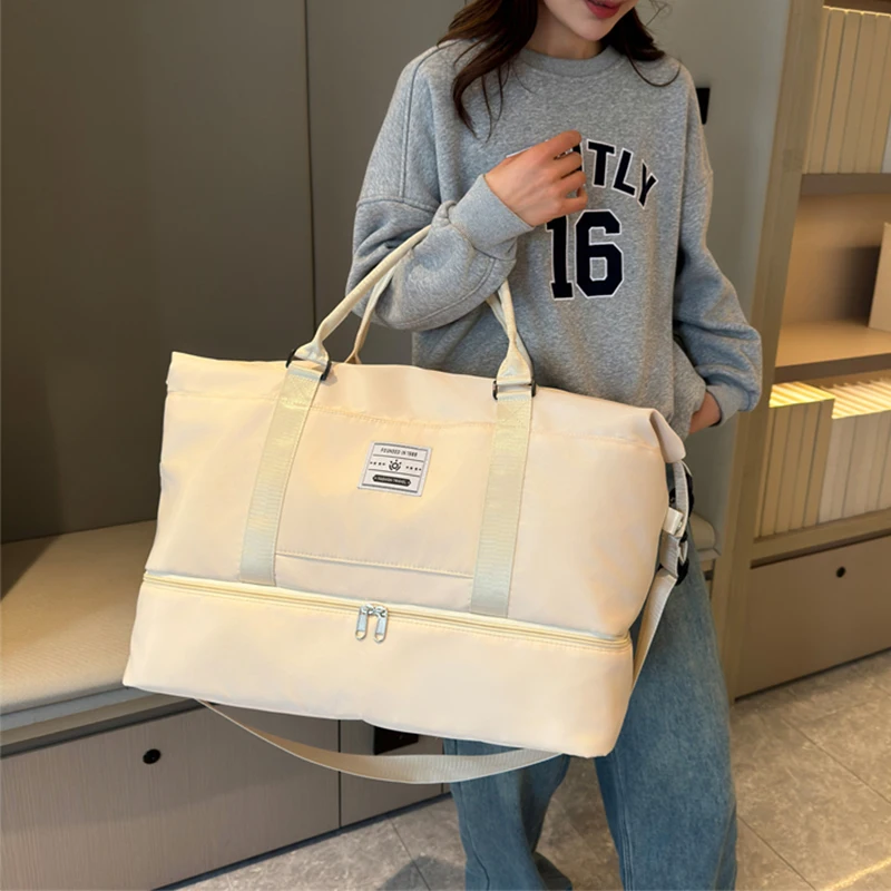 Trendy Women's Fitness Luggage Bag Waterproof Dry Wet Separation Multifunctional Large Capacity Travelling Bag Men