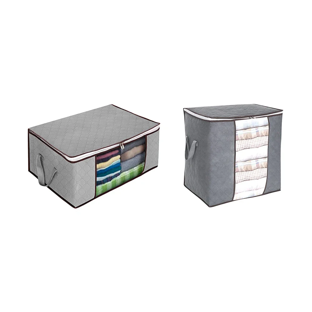 1/2pcs Non-Woven Home Large Foldable Clothing Storage Bag Quilt Clothes Wardrobe Closet Organizer Bag Toy Sundries Organizer Bag 6