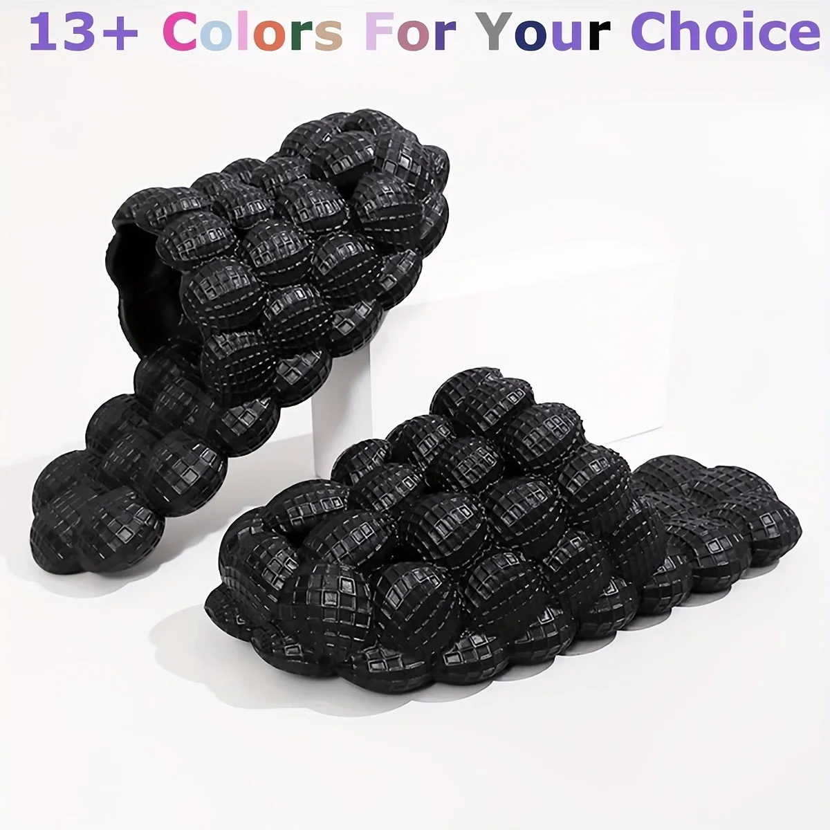 

Women's Solid Ultra Cushioned Bubble Slides, Bubble Slippers