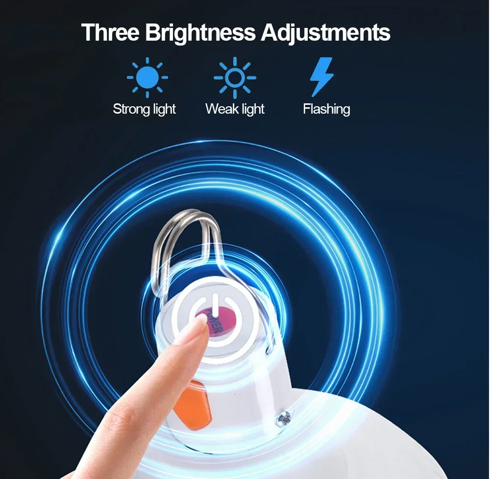 USB wiederauf ladbare LED-Lampe tragbare Camping Glühbirne Not beleuchtung Taschenlampe Lichter Outdoor-Picknicks hängen Zelt Licht – Detail 4