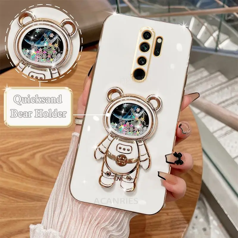 Note8pro Glitter Quicksand Holder Plating Case On For Xiaomi Redmi