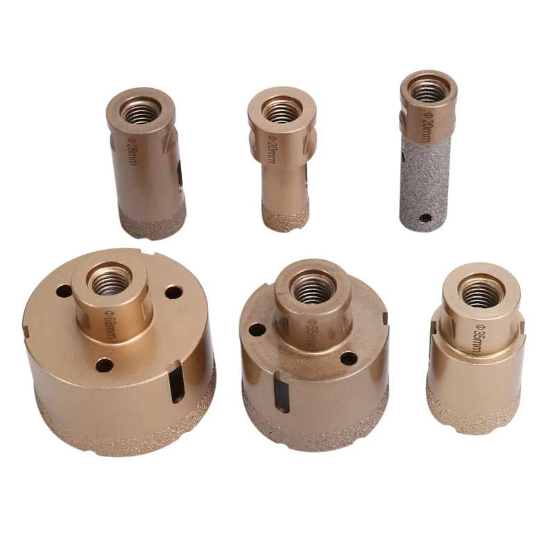 

HOT SALE 7Pcs M14 20/28/35/55/68Mm Diamond Drill Bits Marble Ceramic Hole Saw With 20Mm Finger Bits And M14 Adapter Drill