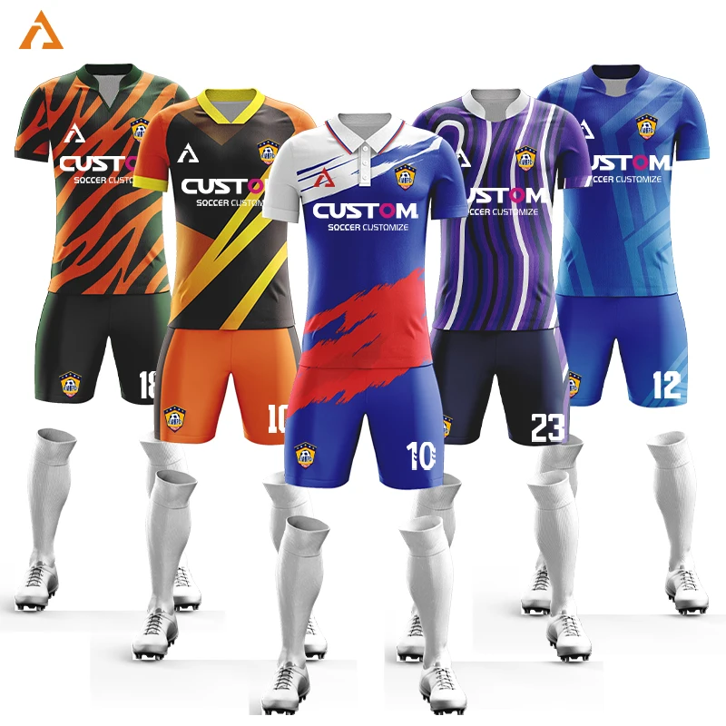 Sublimation Print Original Football Jersey Short Sleeve Soccer Uniform For Men Quick Dry Camisas De Futbol Team Club Jersey