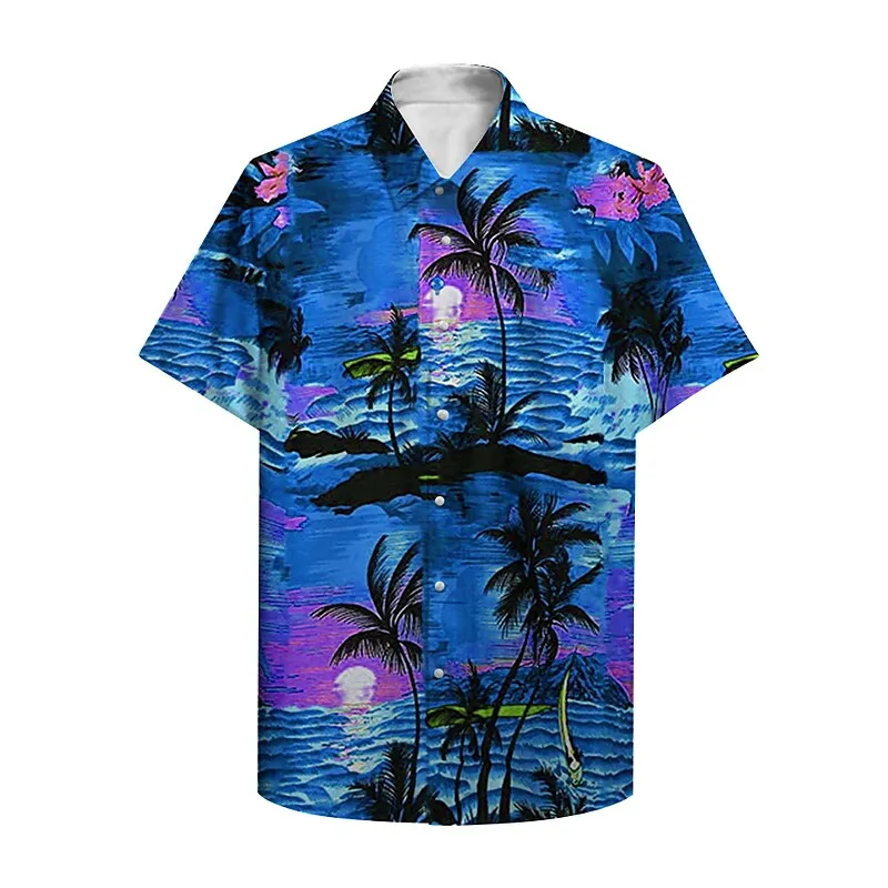 

Men's printed shirt, Casual Short Sleeve Hawaiian shirt, fashion, single chest, outdoor quick drying fabric
