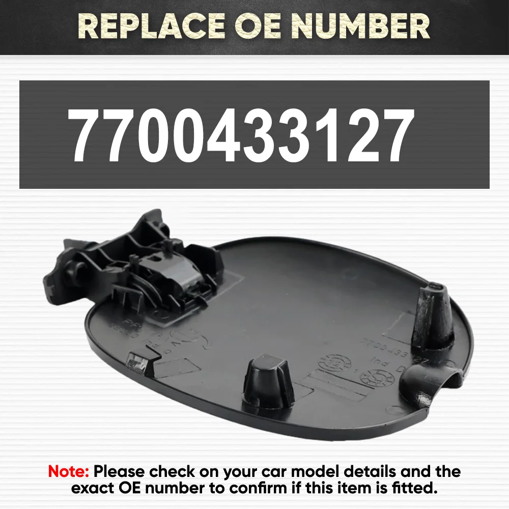 Black Fuel Filler Door Cover Gas Tank Cap Unpainted for Renault Thalia MK1 Clio II 1999-2008 Nissan Platina 2002-2010 7700433127 5