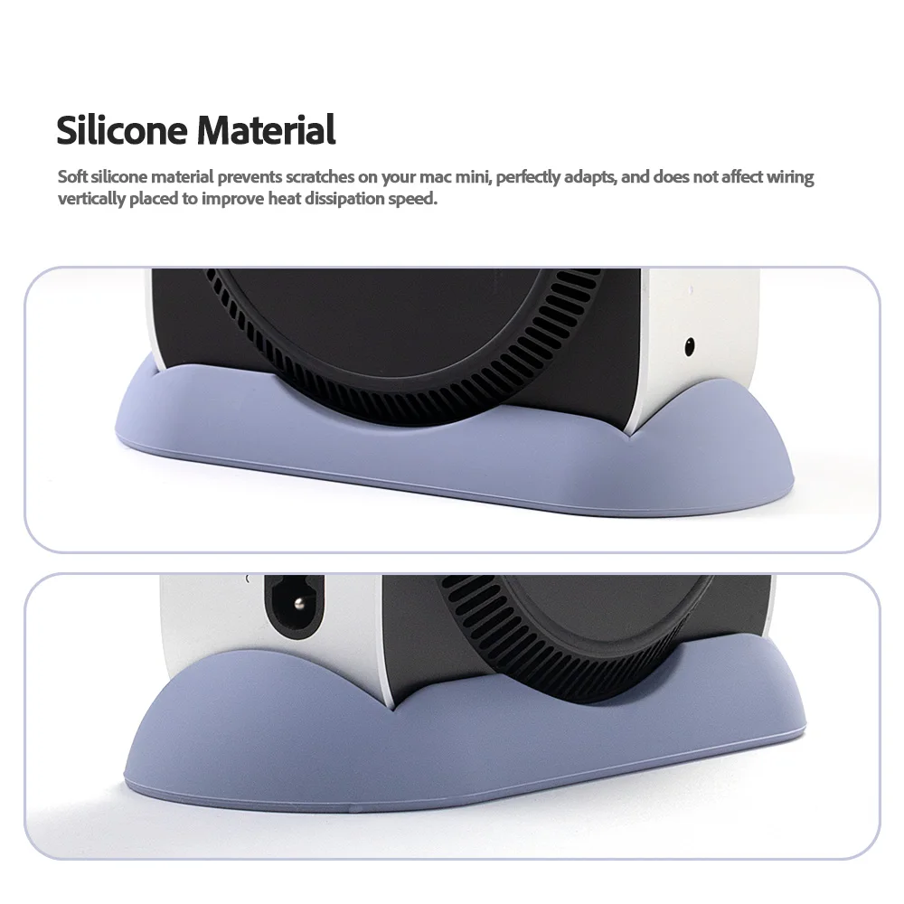 Mac Mini M4 /M4 Pro 2024용 실리콘 수직 스탠드 홀더 방열 브래킷 데스크 크래들 정리대 액세서리