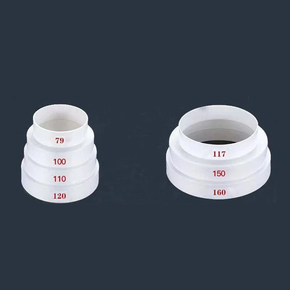 1pc Duct Multi Reducer Extractor Fan Pipe Connector ABS Plastic 80/100/110/120/150/160mm For Exhaust Fan Ventilation Duct