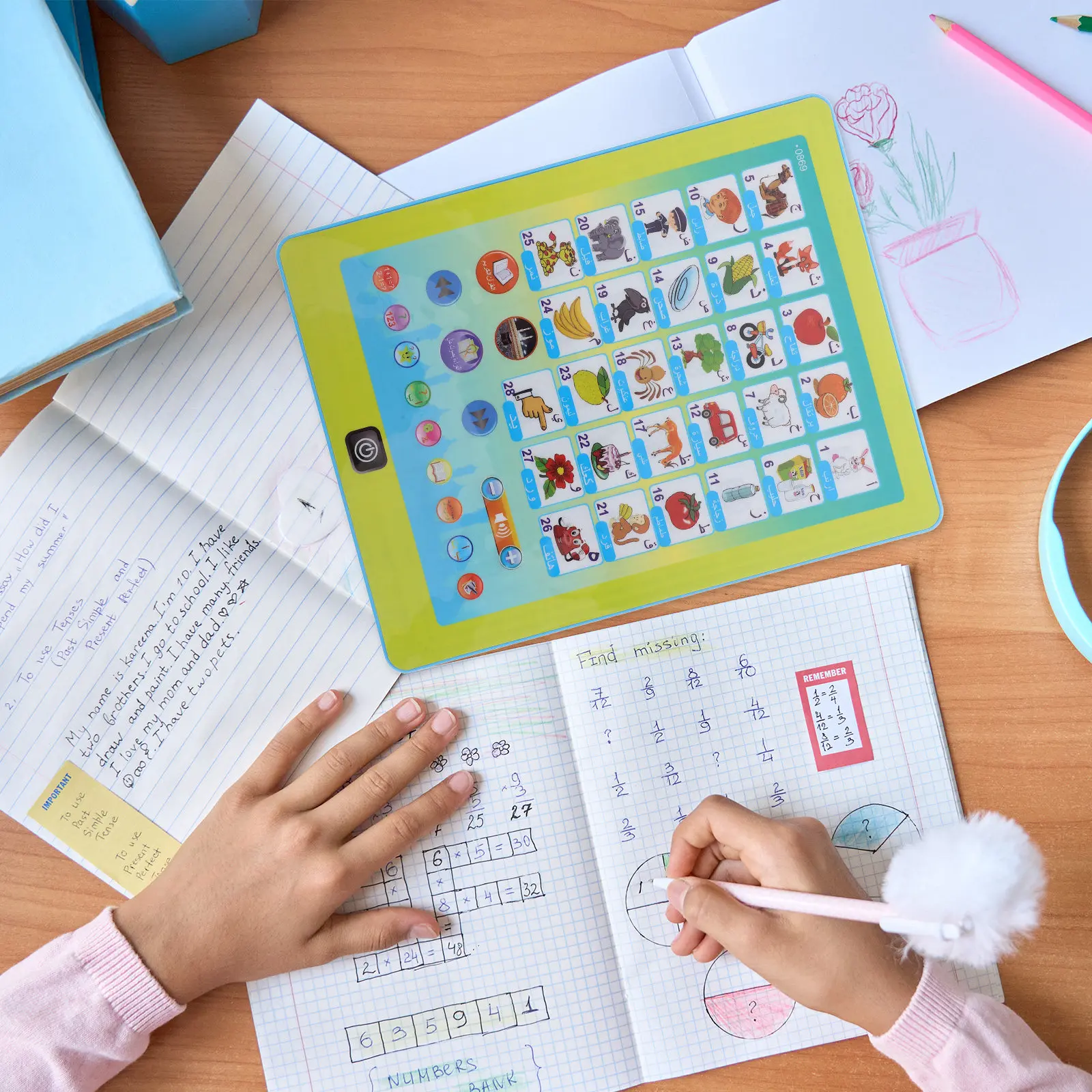 아랍어 조기 교육용 기기 어린이 학습 태블릿 인터랙티브 터치스크린  언어 학습..