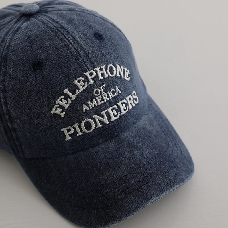 Fashion Boys Embroidered Letter Baseball Cap Kids Denim Sun Hat UV Protection Peaked Caps 3-8Y
