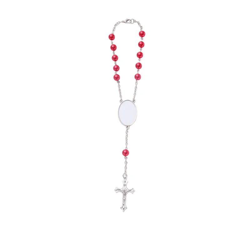 Customized Personal Image Car Pendant with ABS Beads - Unique Commemorative Gift