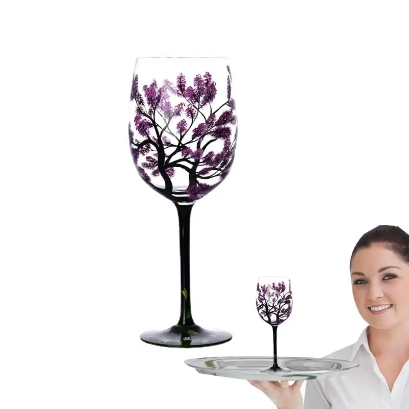 

Four Season Wine Glasses Four Seasons Tree Design Hand Painted Art Wine Glasses Lolita Wine Glasses Wine Lovers Large Glass