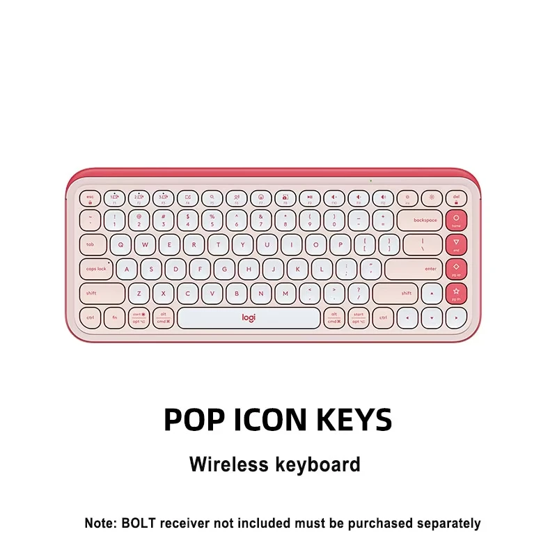 لوجيتك POP ICON KEYS/555 لوحة مفاتيح لاسلكية بلوتوث مجموعة كمبيوتر مكتبي خفيفة الوزن ومريحة بسهولة التبديل ثلاثة