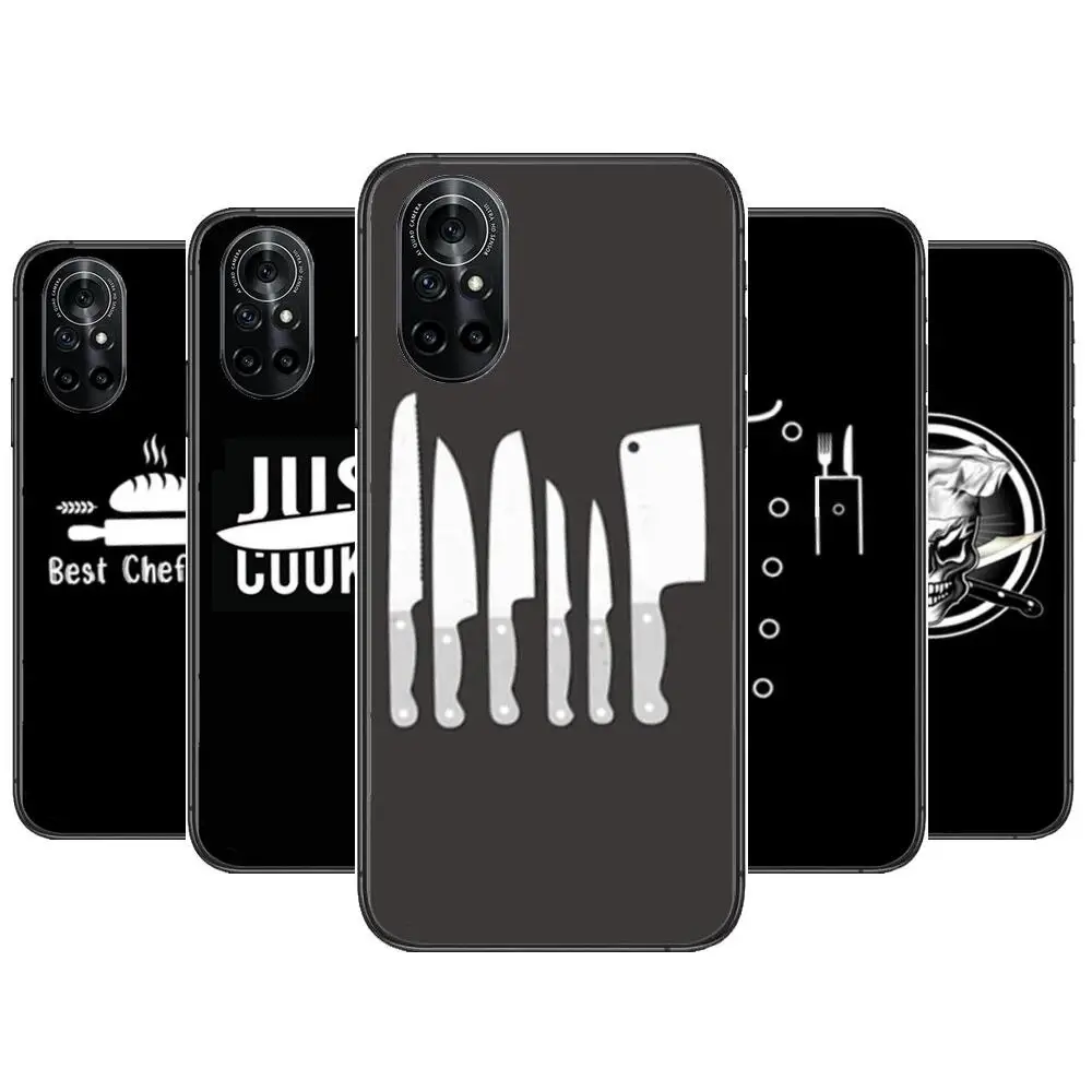 

Cooking Chef Clear Phone Case For Huawei Honor 20 10 9 8A 7 5T X Pro Lite 5G Black Etui Coque Hoesjes Comic Fash design