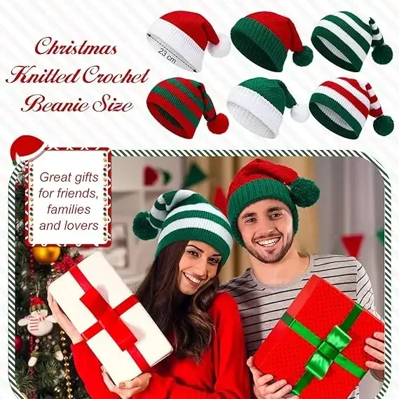 Parent child Christmas Hat Santa Costume Style Festive Beanie for Outdoor Activities Holiday Party Decoration Family Gifts