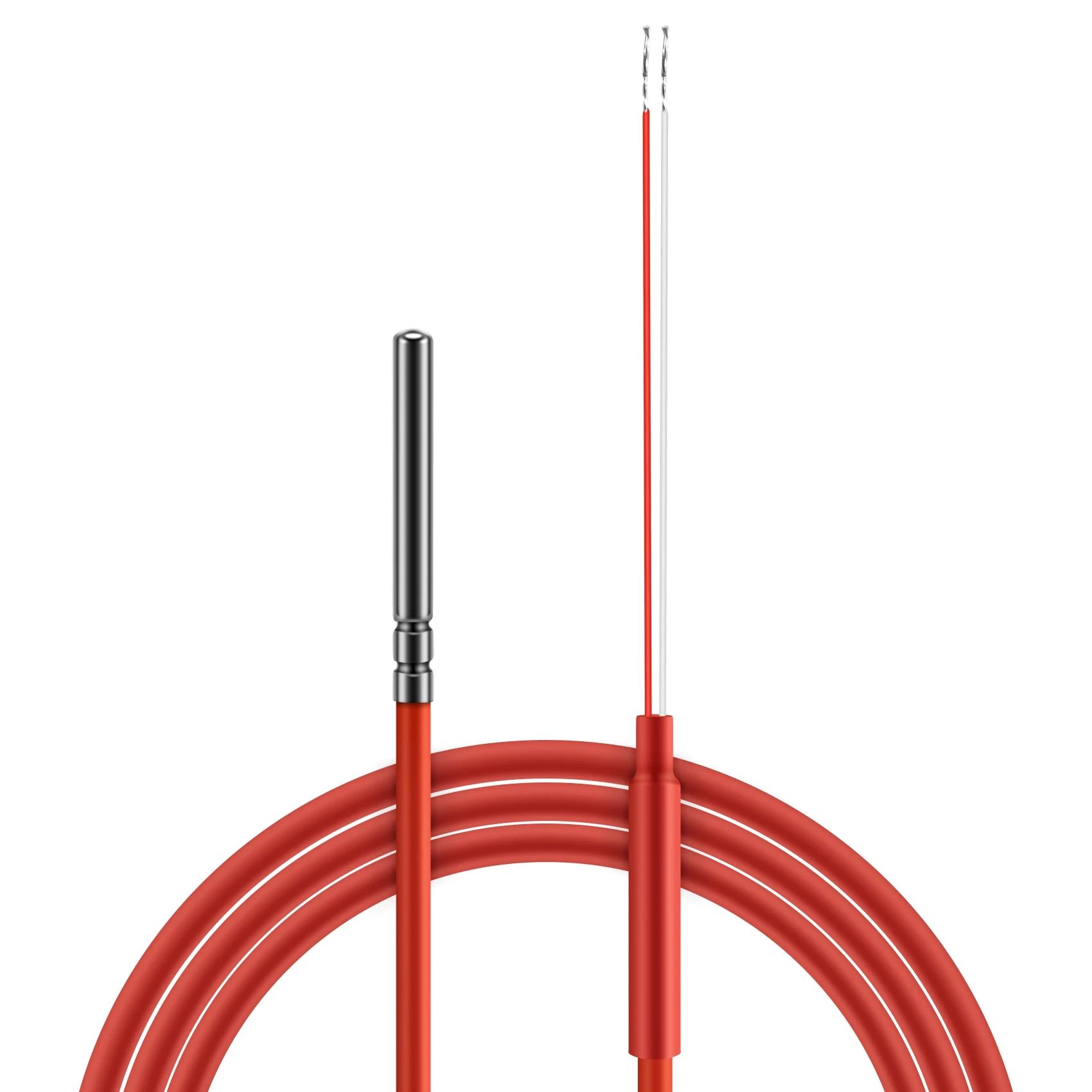 

2 Wire PT1000 Temperature Sensor Thermistor Silicone Gel Coated 1.5Meters Probe 45mm x 5mm -50-180 Centigrade RTDs