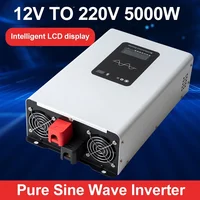 Pure Sine Waveอินเวอร์เตอร์3000W 5000W 6000W Power ConverterจอแสดงผลLCD DC12V 24V To AC 220V 110Vแรงดันไฟฟ้าพลังงานแสงอาทิตย์รถอินเวอร์เตอร์ 3