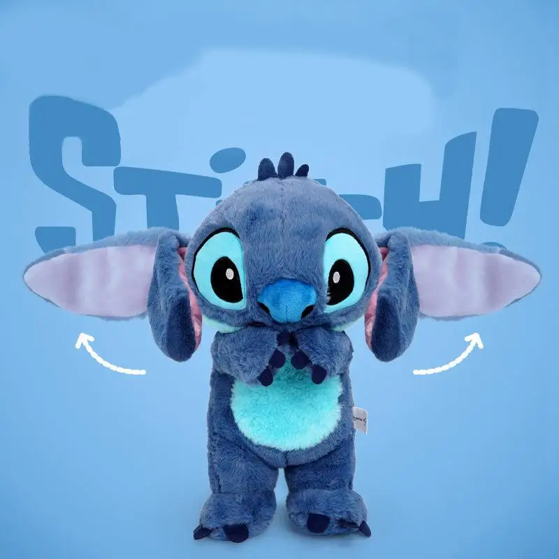 

Disney Original Stitch Plush Toy 33cm Ears Movable Cool Cute Kawaii Anime Soft Stuffed Plush Doll Home Decor Children Gifts Toys